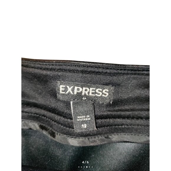 Express Black Faux Leather Mini Skirt* Side Zipper*Sissy*Femboy*Size 12*VGC - Picture 3 of 7